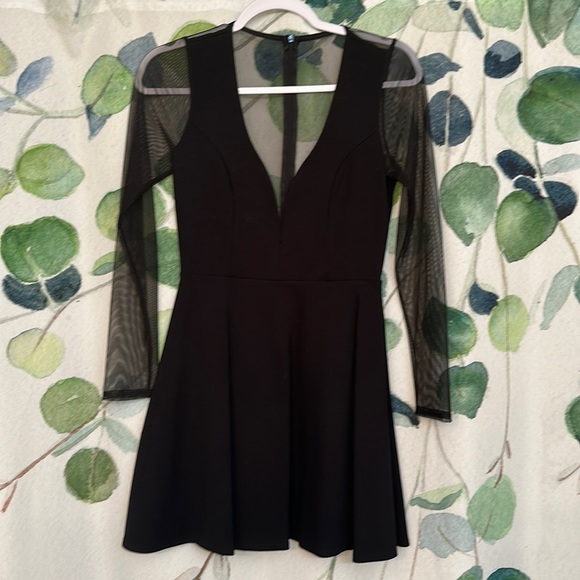Lulus | Angelic Attitude Black Long Sleeve Skater Dress - Picture 7 of 14